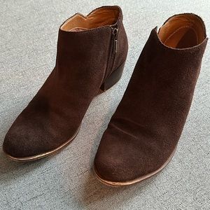 Lucky Brand Brown Suede Leather Ankle Booties Women’s Size 7.5